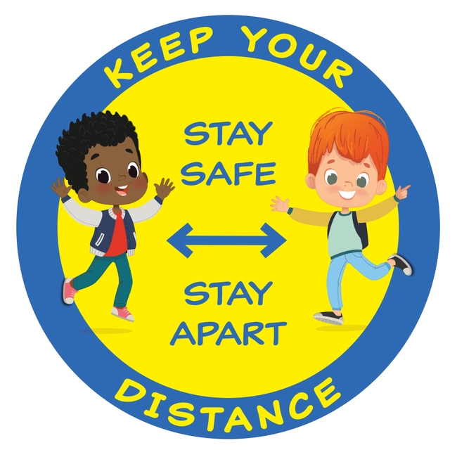 COVID-19 School Keep Your Distance Floor Sticker Boys 